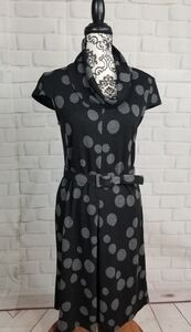 A B Studio size 4 polka dot belted stretch dress